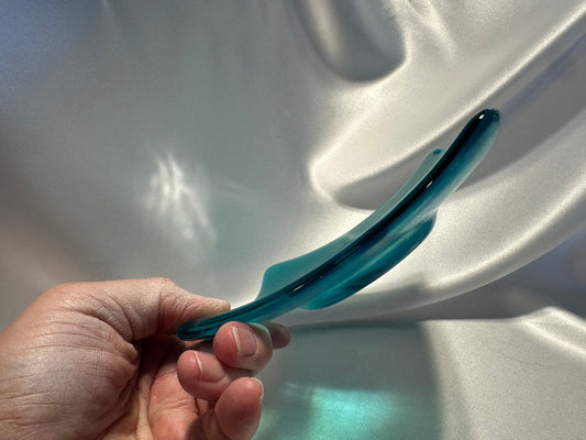 Handmade Turquoise Glass Plate square fused glass dish Modern Coastal Decor Tray unique serving or Striking Centerpiece Gift for Mom