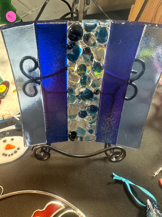 Blue Pebble Dish, Handmade Art, Coastal Art Decor, Unique Dish, Functional Art, Housewarming Gift, Sparkling Glass Art, Different Colors