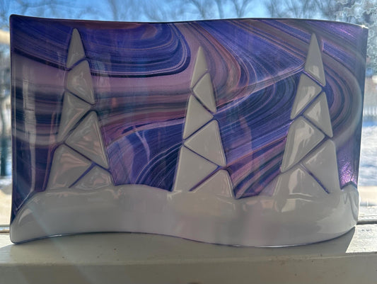 Northern Lights, Aurora Borealis, SnowyTrees, Serene Winter Scene, Nature Inspired, Nature Decor, Handmade Art, Scenic Display, Unique Gift