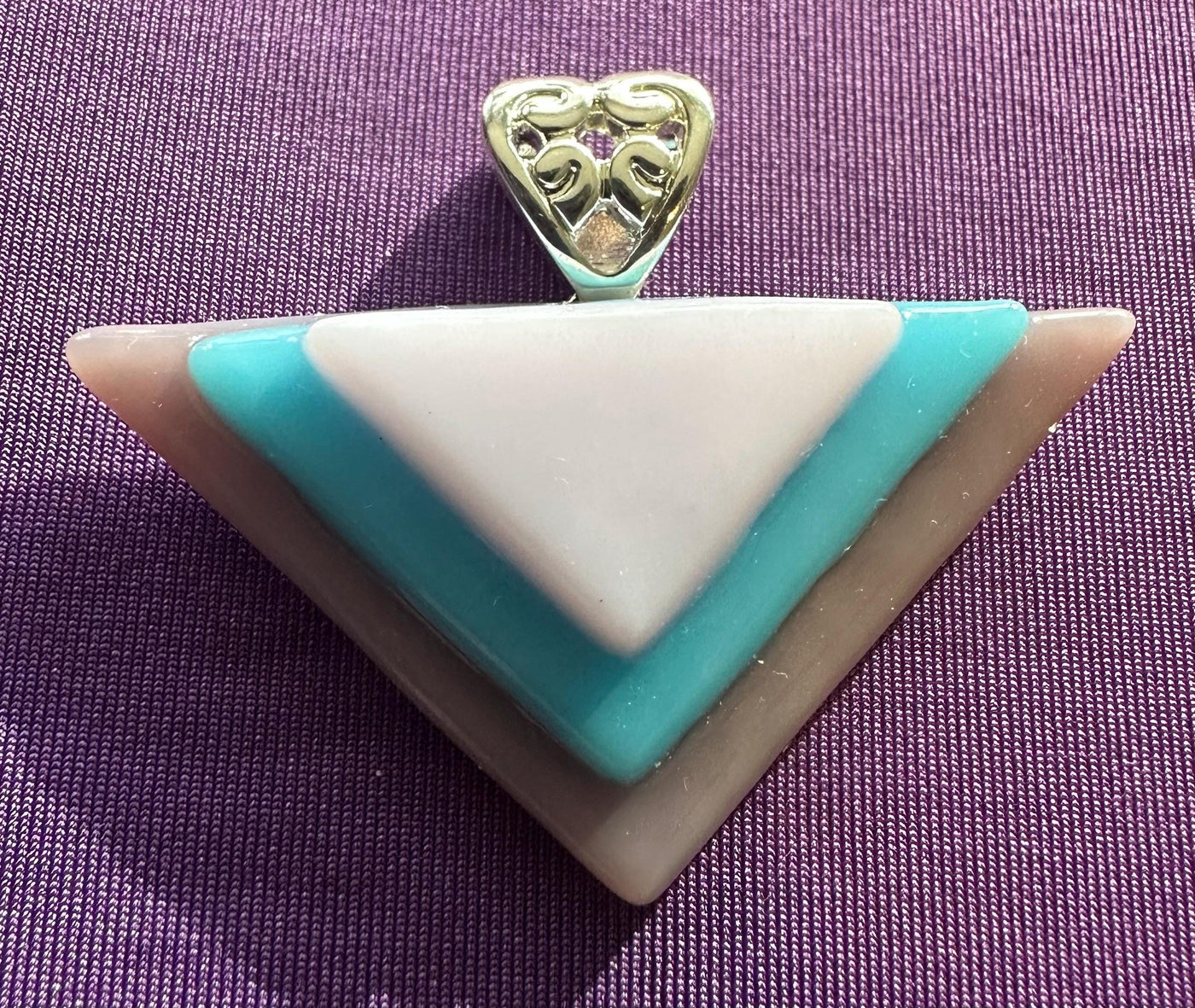 ArtDeco, Pendant, HandmadeJewelry, earrings, purple, turquoise, pink, sterling silver plated, gift for her, unique Jewelry. Boho Style