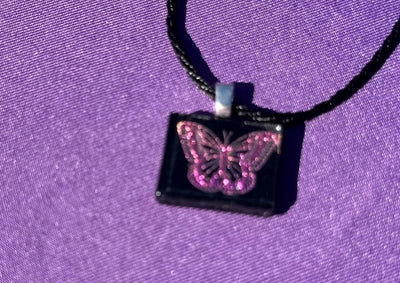 Dichroic Fused Glass Butterfly Pendants, Handmade Necklace, Fused Glass, Artisan Jewelry, Gift for Her, Unique Design, Butterfly Jewelry