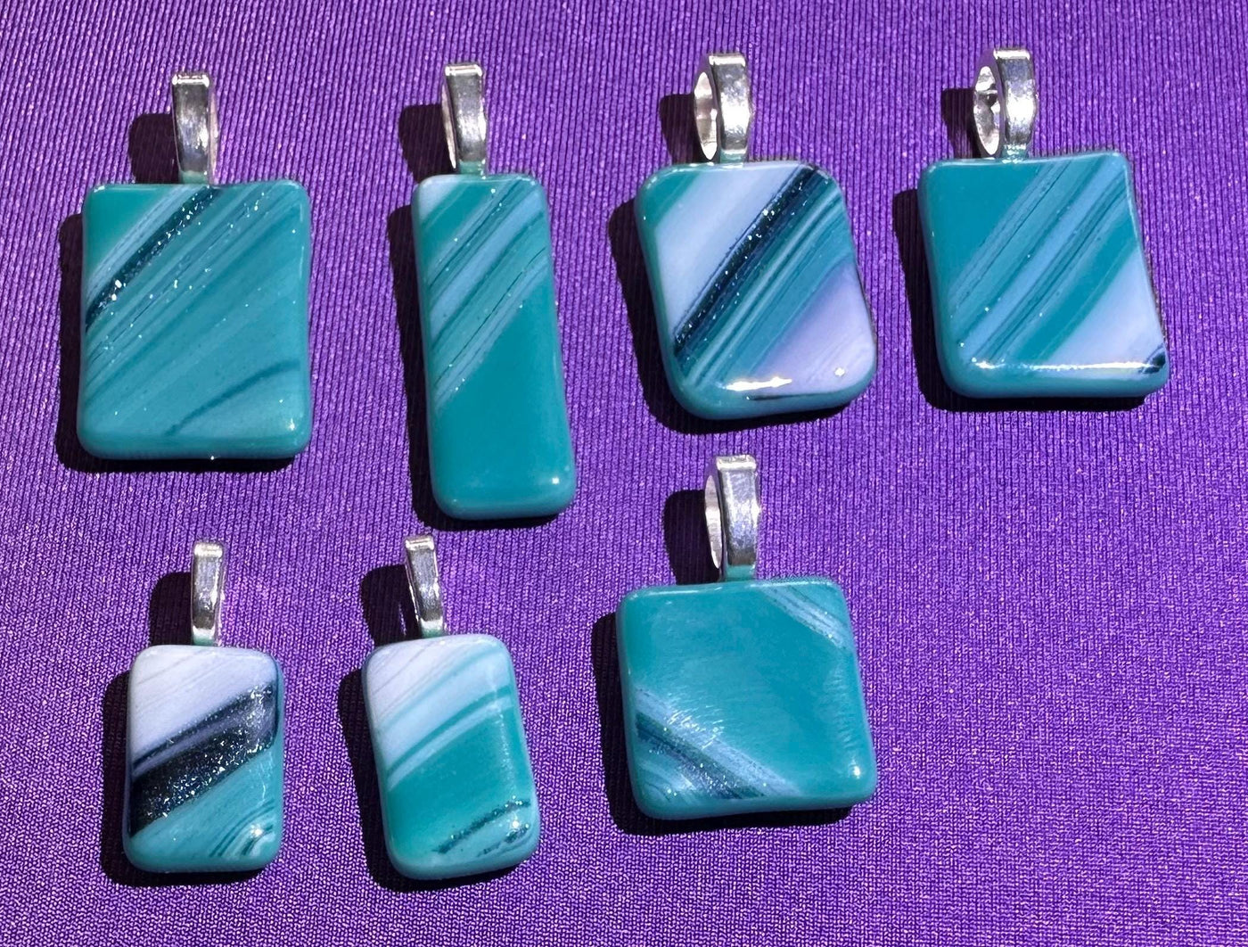 Sparkle Blue Sterling silver findings set. Sparkle blue, turquoise, white, nickel free jewelry, pick a pendant and a set of earrings.